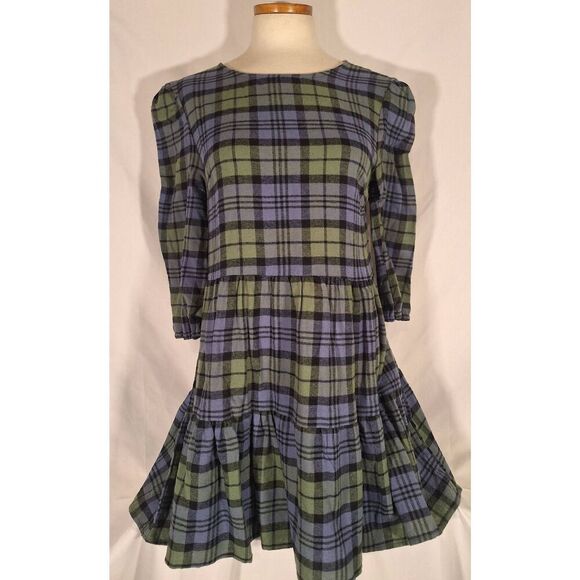 Abound Womens Flannel Plaid Sweater Dress Checkered‎ Size Small NWOT - Picture 1 of 2